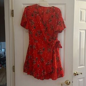 Floral Wrap Dress with Ruffle Hem